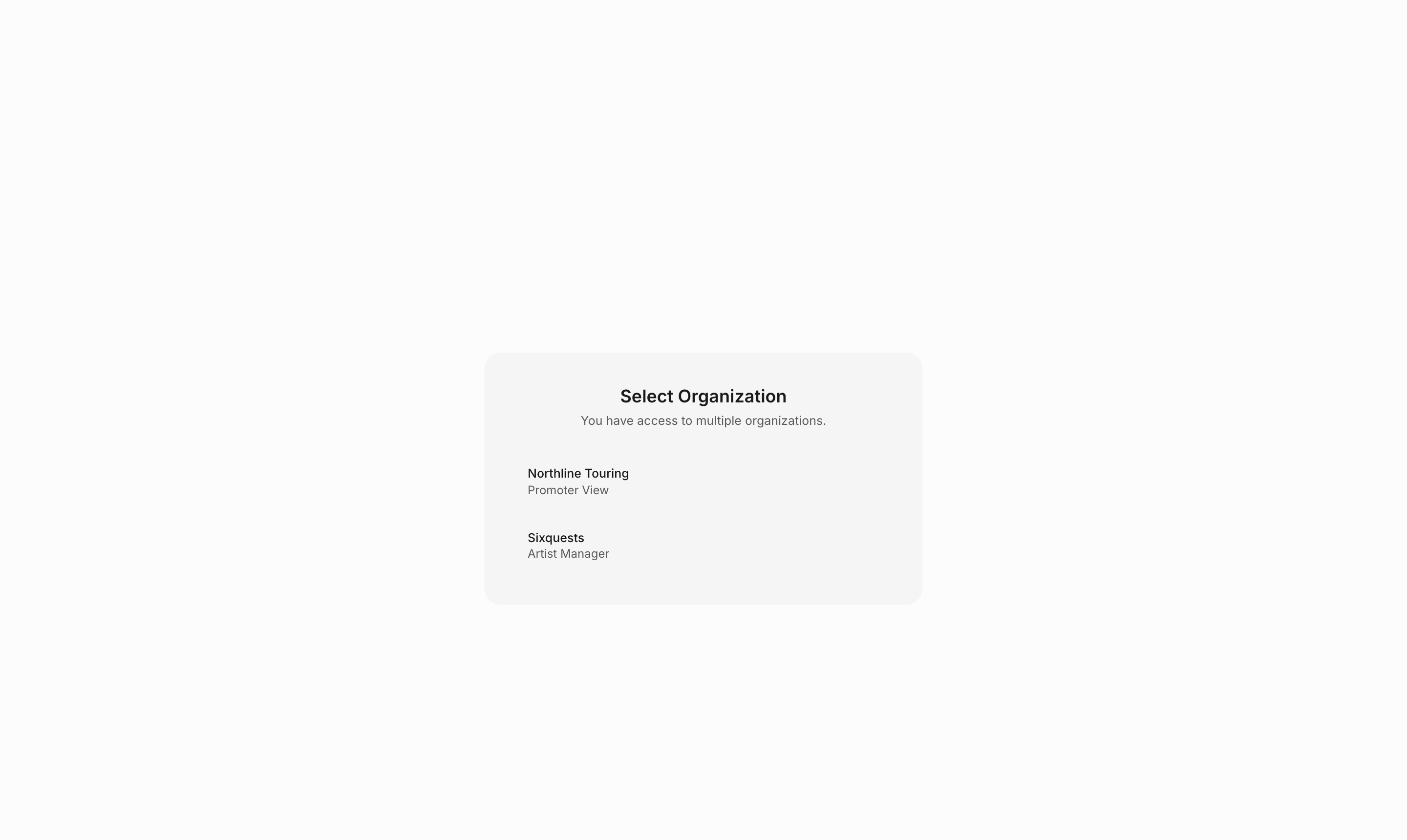 External organization picker showing two agency portals for the same external recipient
